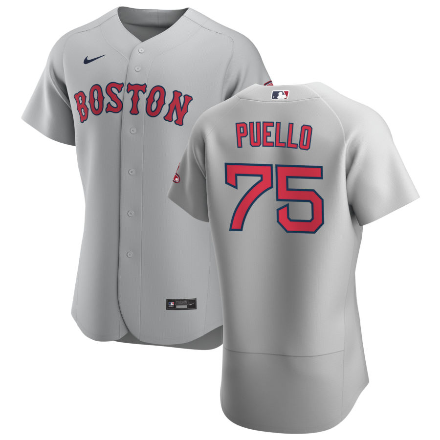 Personalized Boston Red Sox #75 Cesar Puello Men’s Gray Road 2020 Authentic Team MLB Jersey