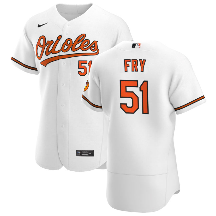 Personalized Baltimore Orioles #51 Paul Fry Men’s White Home 2020 Authentic Player MLB Jersey