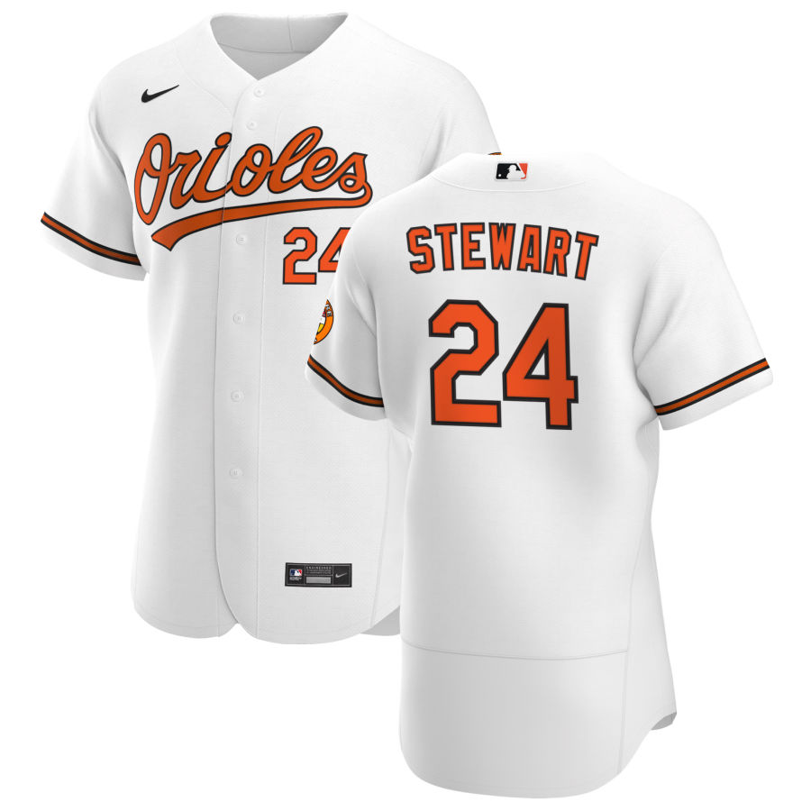 Personalized Baltimore Orioles #24 DJ Stewart Men’s White Home 2020 Authentic Player MLB Jersey