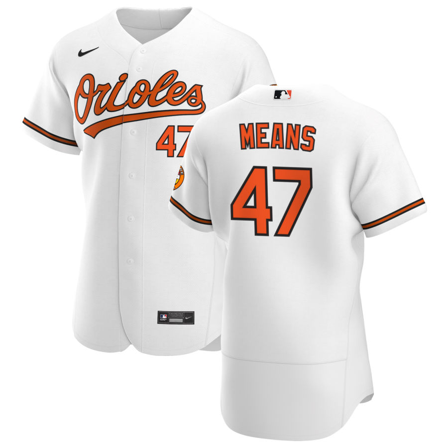 Personalized Baltimore Orioles #47 John Means Men’s White Home 2020 Authentic Player MLB Jersey
