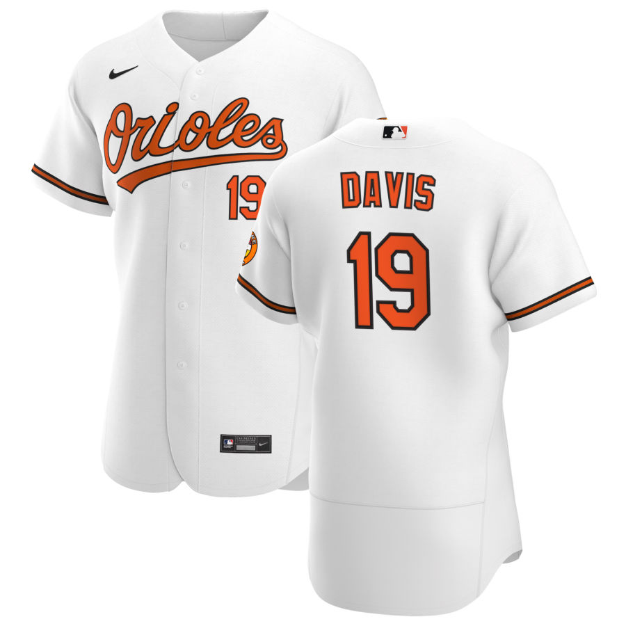 Personalized Baltimore Orioles #19 Chris Davis Men’s White Home 2020 Authentic Player MLB Jersey