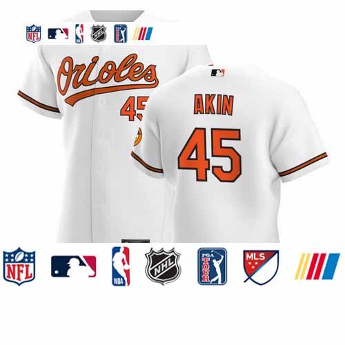 Personalized Baltimore Orioles #45 Keegan Akin Men’s White Home 2020 Authentic Player MLB Jersey