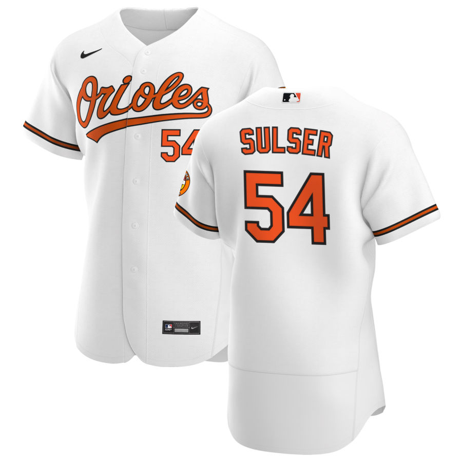 Personalized Baltimore Orioles #54 Cole Sulser Men’s White Home 2020 Authentic Player MLB Jersey