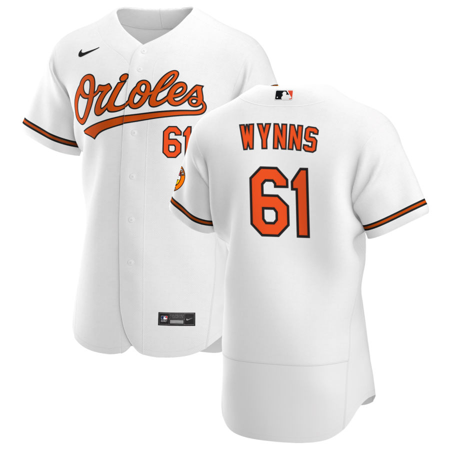 Personalized Baltimore Orioles #61 Austin Wynns Men’s White Home 2020 Authentic Player MLB Jersey