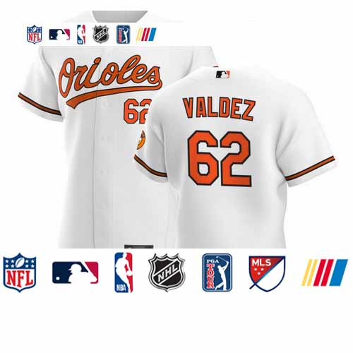 Personalized Baltimore Orioles #62 Cesar Valdez Men’s White Home 2020 Authentic Player MLB Jersey