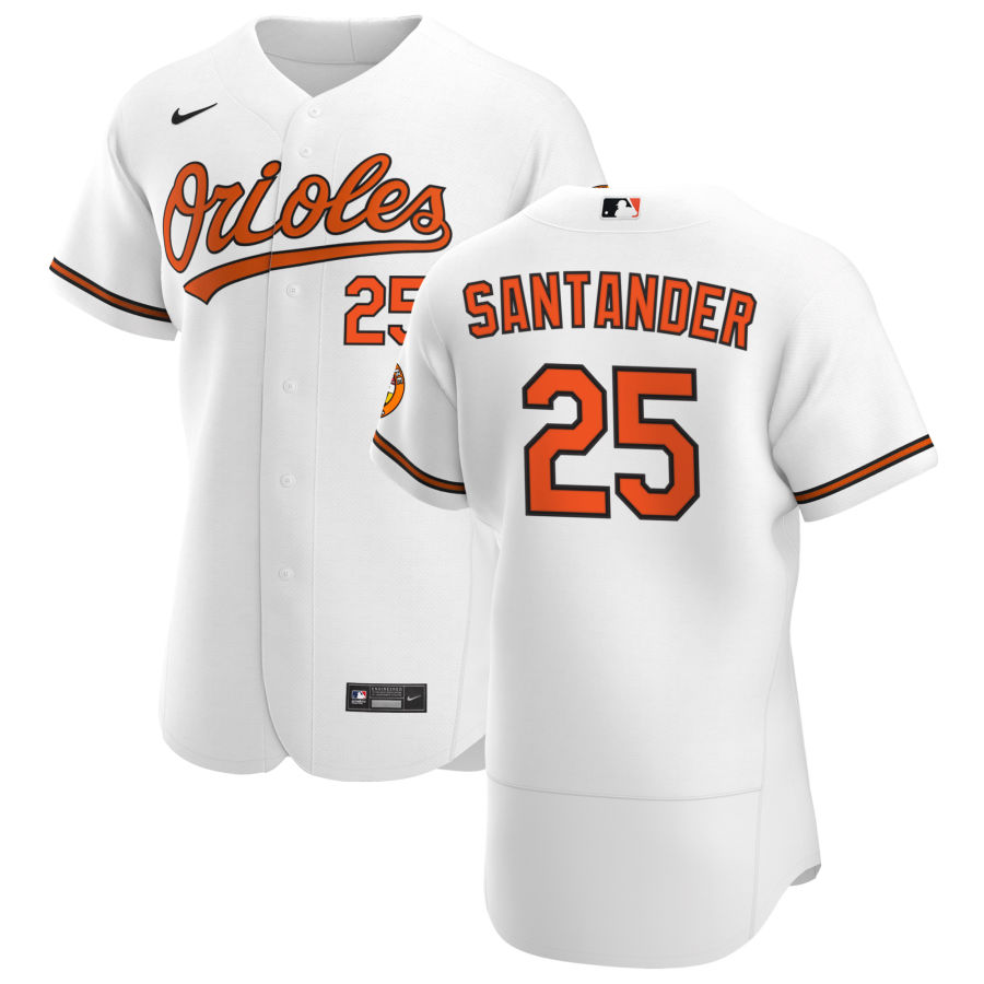 Personalized Baltimore Orioles #25 Anthony Santander Men’s White Home 2020 Authentic Player MLB Jersey