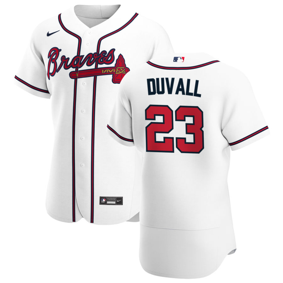 Personalized Atlanta Braves #23 Adam Duvall Men’s White Home 2020 Authentic Player MLB Jersey