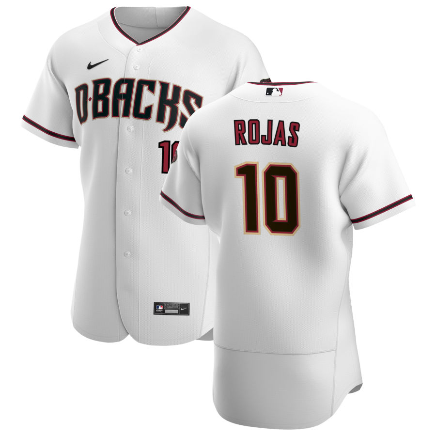 Personalized Arizona Diamondbacks #10 Josh Rojas Men’s White Crimson Authentic Home Team MLB Jersey