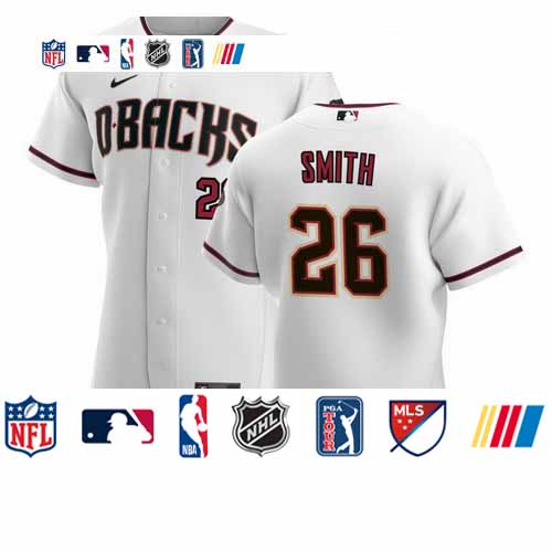 Personalized Arizona Diamondbacks #26 Pavin Smith Men’s White Crimson Authentic Home Team MLB Jersey