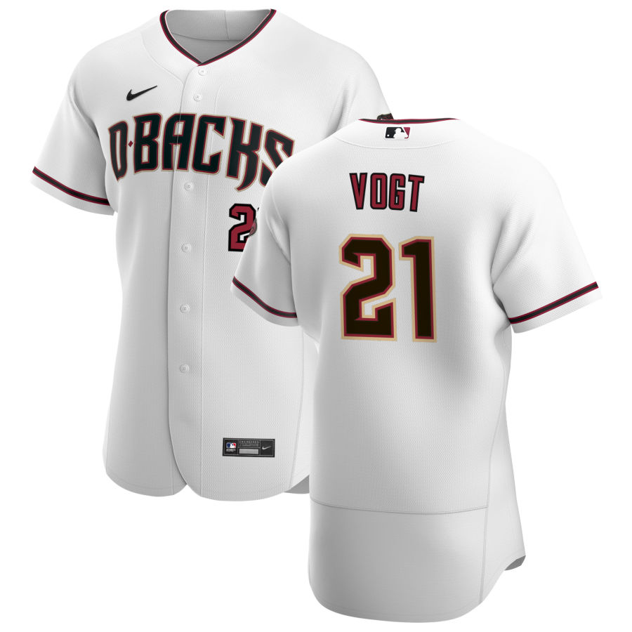 Personalized Arizona Diamondbacks #21 Stephen Vogt Men’s White Crimson Authentic Home Team MLB Jersey