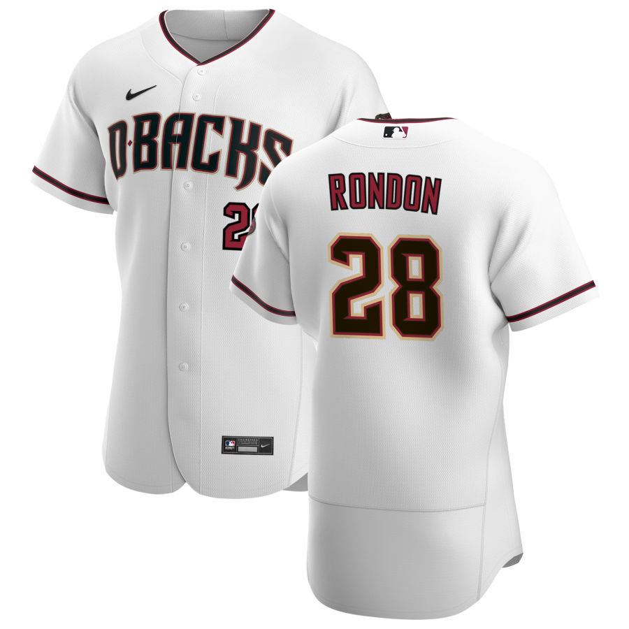 Personalized Arizona Diamondbacks #28 Hector Rondon Men’s White Crimson Authentic Home Team MLB Jersey