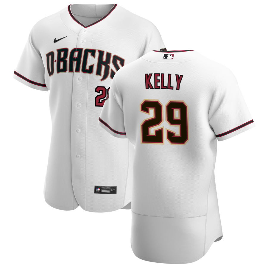 Personalized Arizona Diamondbacks #29 Merrill Kelly Men’s White Crimson Authentic Home Team MLB Jersey