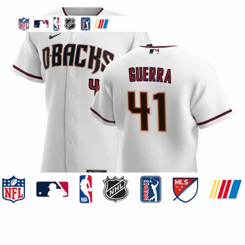 Personalized Arizona Diamondbacks #41 Junior Guerra Men’s White Crimson Authentic Home Team MLB Jersey