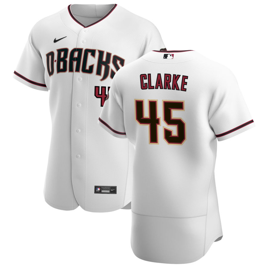 Personalized Arizona Diamondbacks #45 Taylor Clarke Men’s White Crimson Authentic Home Team MLB Jersey