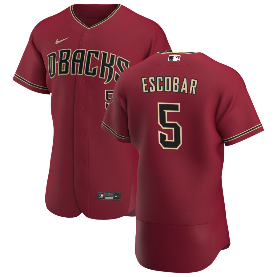 Personalized Arizona Diamondbacks #5 Eduardo Escobar Men’s Crimson Authentic Alternate Team MLB Jersey