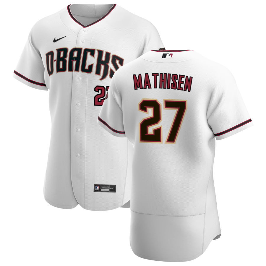 Personalized Arizona Diamondbacks #27 Wyatt Mathisen Men’s White Crimson Authentic Home Team MLB Jersey