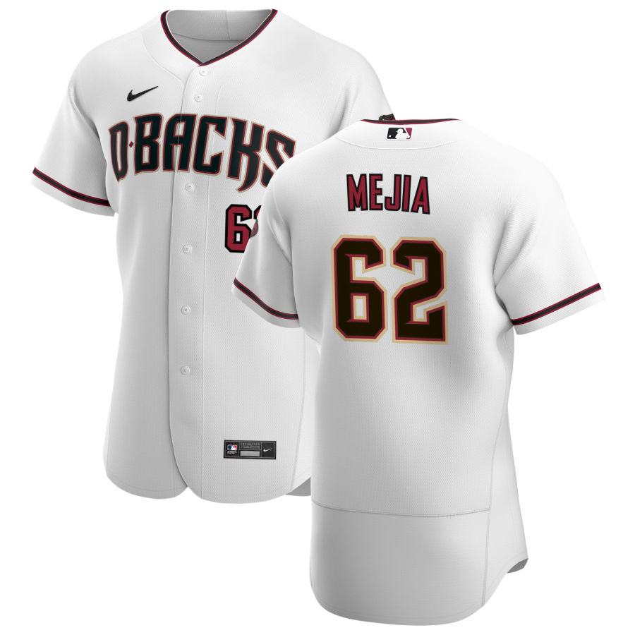 Personalized Arizona Diamondbacks #62 Humberto Mejia Men’s White Crimson Authentic Home Team MLB Jersey