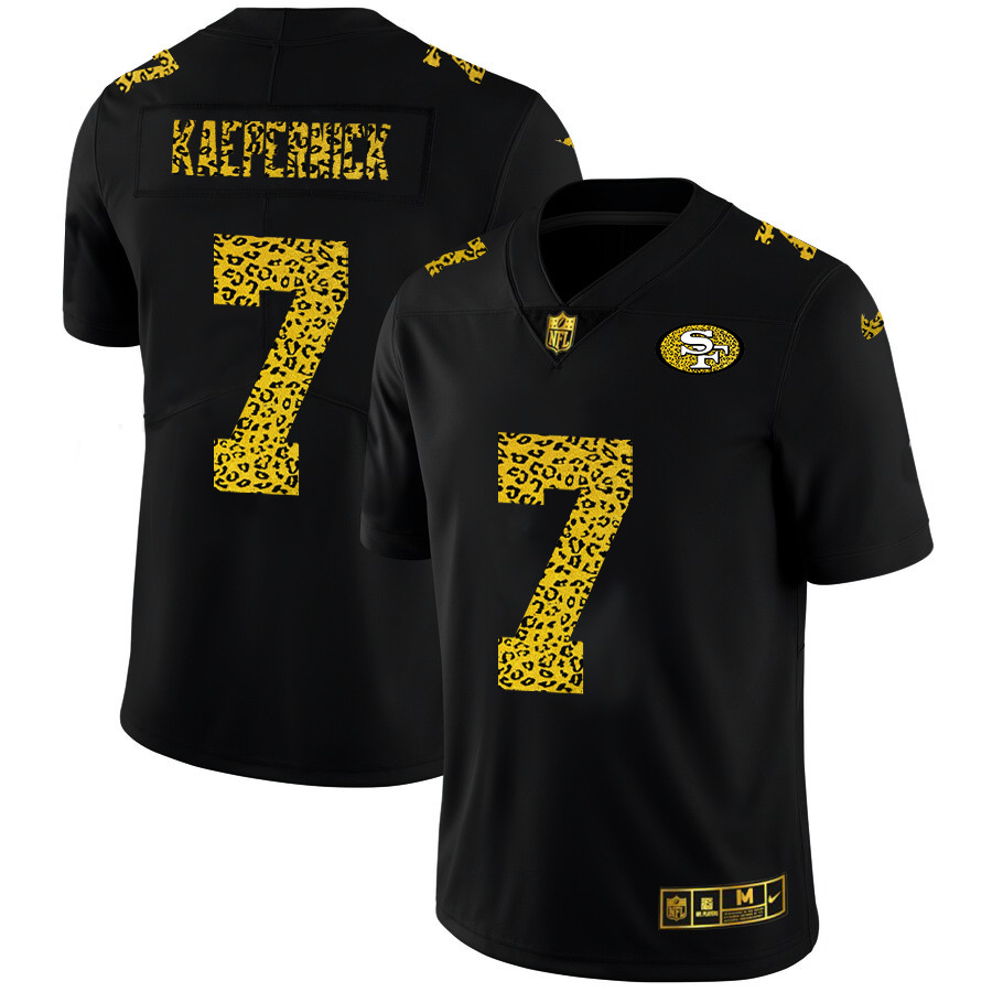 Personalized San Francisco 49ers #7 Colin Kaepernick Men’s Leopard Print Fashion Limited NFL Jersey Black