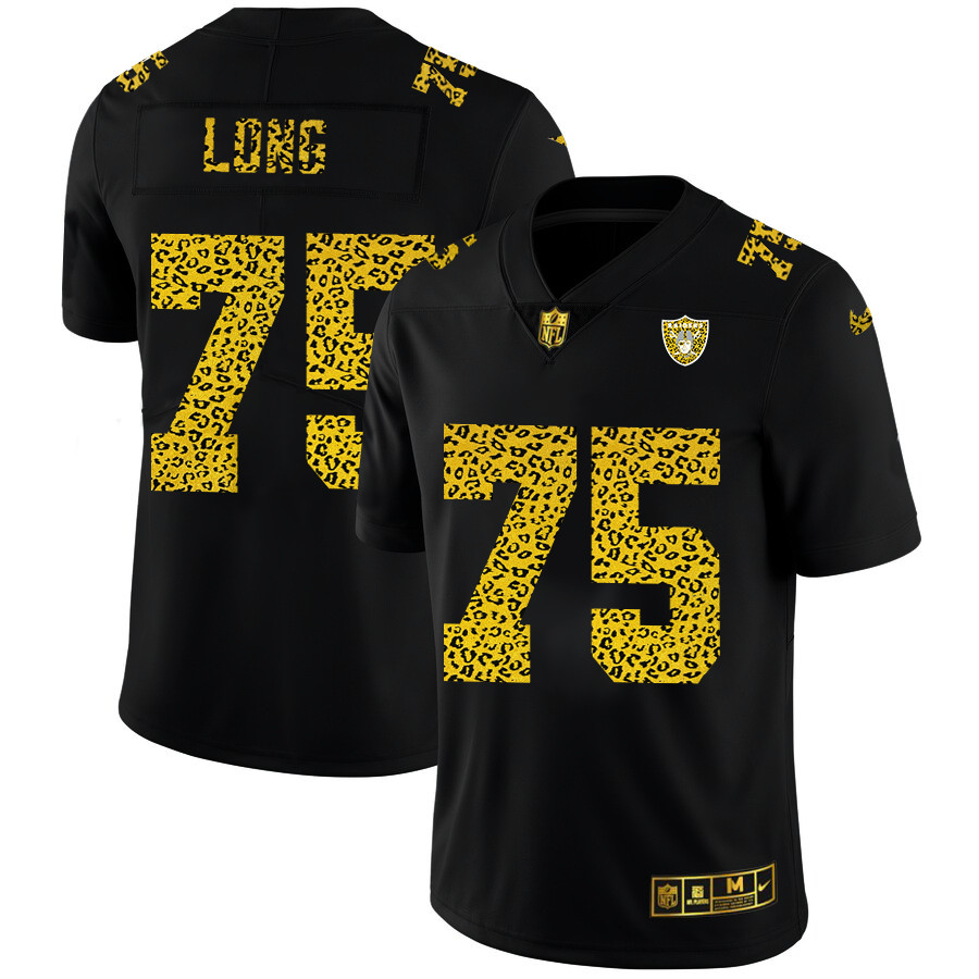 Personalized Las Vegas Raiders #75 Howie Long Men’s Leopard Print Fashion Limited NFL Jersey Black