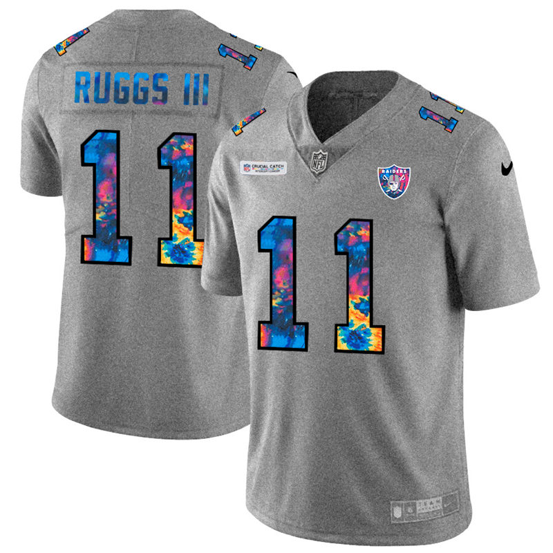 Personalized Las Vegas Raiders #11 Henry Ruggs III Men’s Multi-Color 2020 NFL Crucial Catch NFL Jersey Greyheather