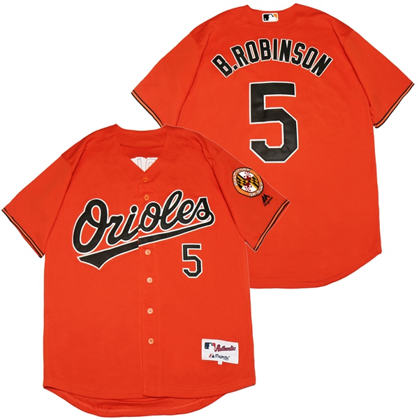 Personalized Orioles 5 Brooks Robinson Orange Cool Base Jersey