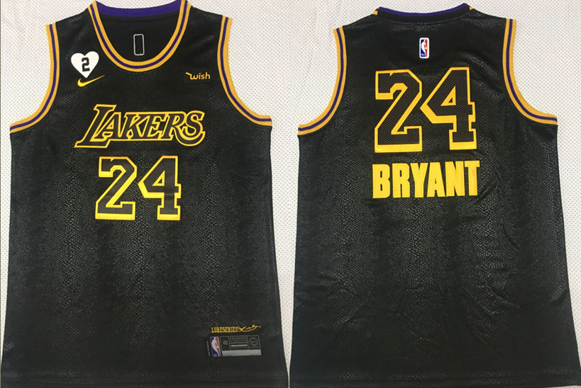 Personalized Lakers 24 Kobe Bryant Black Mamba Swingman Jersey