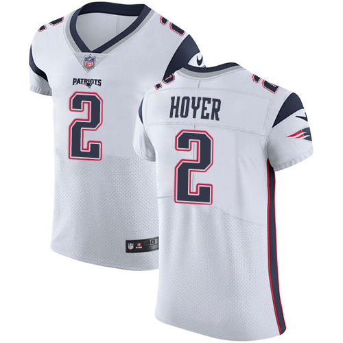 Personalized Patriots #2 Brian Hoyer White Men’s Stitched NFL New Elite Jersey