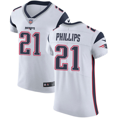 Personalized Patriots #21 Adrian Phillips White Men’s Stitched NFL New Elite Jersey