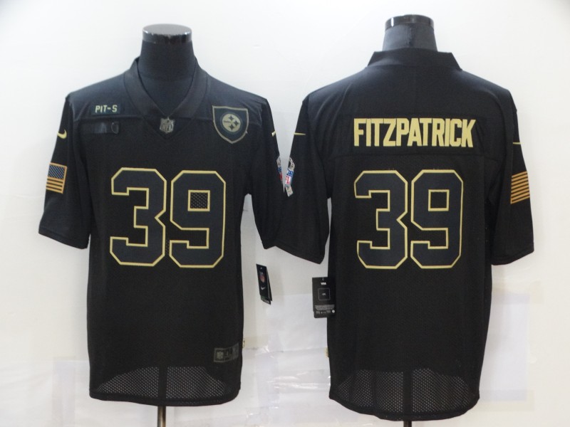 Personalized Steelers 39 Minkah Fitzpatrick Black 2020 Salute To Service Limited Jersey