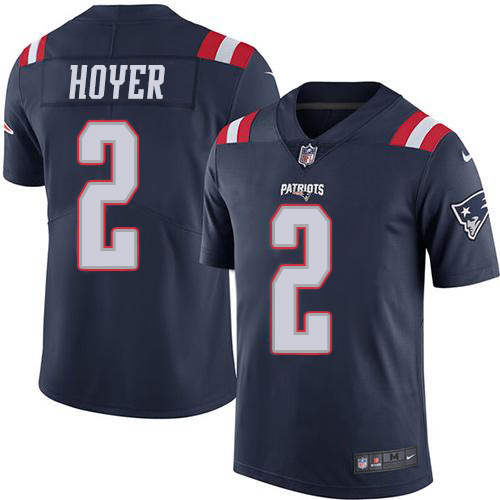 Personalized Patriots #2 Brian Hoyer Navy Blue Men’s Stitched NFL Limited Rush Jersey