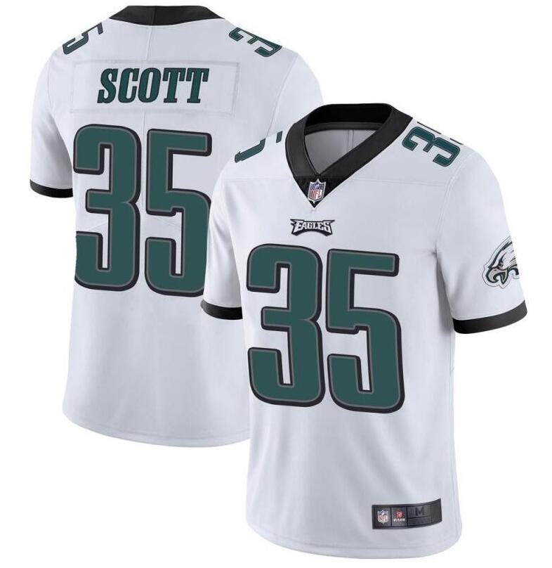 Personalized Eagles 35 Boston Scott White Untouchable Limited Jersey