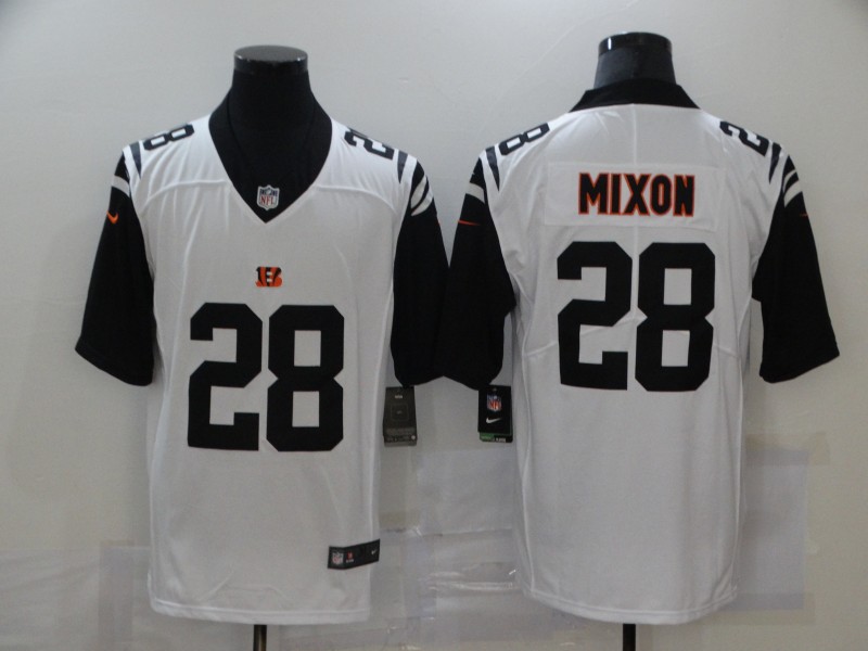 Personalized Bengals 28 Joe Mixon White Color Rush Limited Jersey