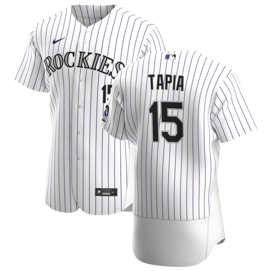 Personalized Colorado Rockies #15 Raimel Tapia Men’s White Home 2020 Authentic Player MLB Jersey