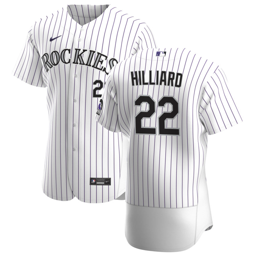 Personalized Colorado Rockies #22 Sam Hilliard Men’s White Home 2020 Authentic Player MLB Jersey