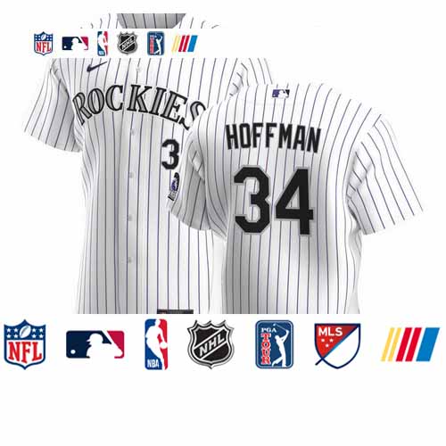 Personalized Colorado Rockies #34 Jeff Hoffman Men’s White Home 2020 Authentic Player MLB Jersey