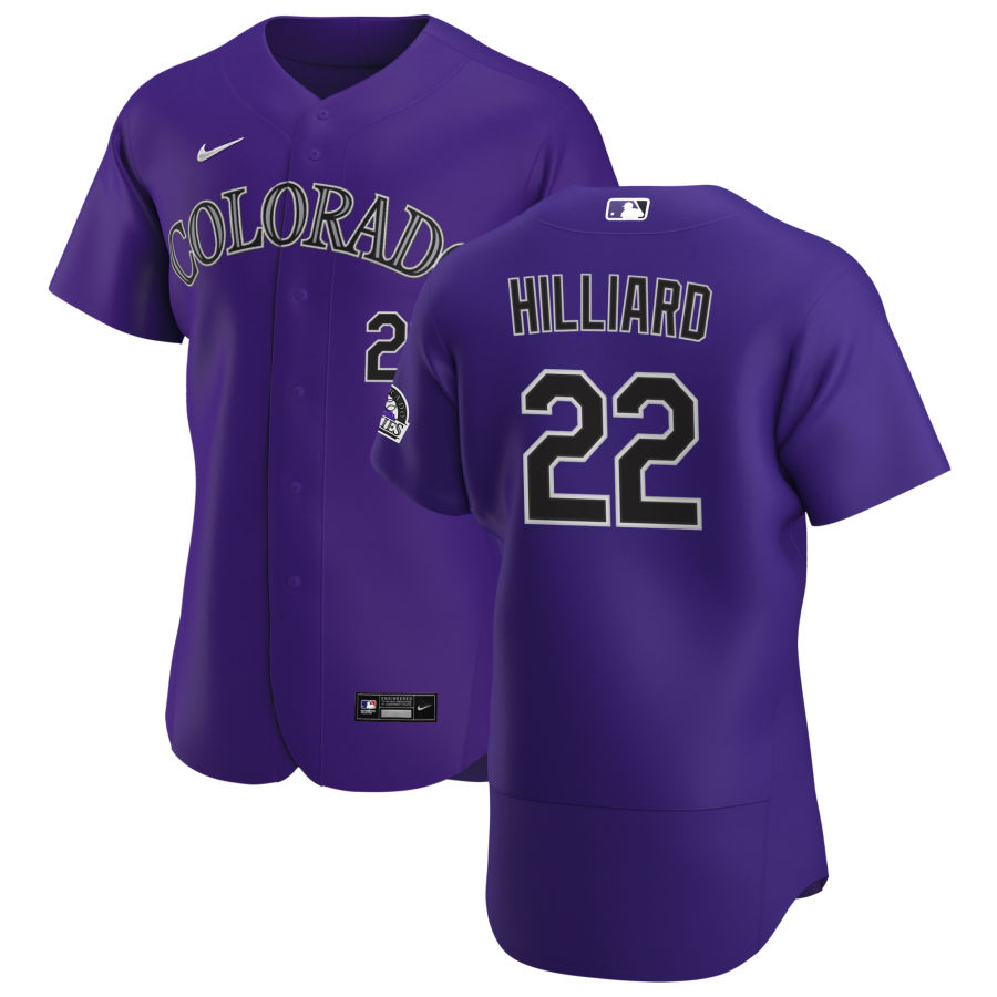 Personalized Colorado Rockies #22 Sam Hilliard Men’s Purple Alternate 2020 Authentic Player MLB Jersey