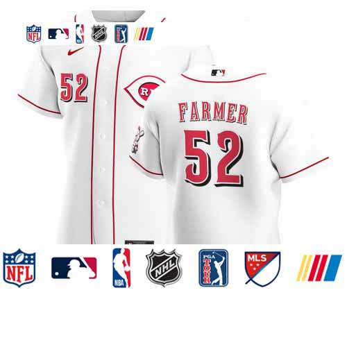 Personalized Cincinnati Reds #52 Kyle Farmer Men’s White Home 2020 Authentic Player MLB Jersey
