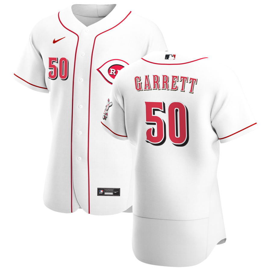 Personalized Cincinnati Reds #50 Amir Garrett Men’s White Home 2020 Authentic Player MLB Jersey