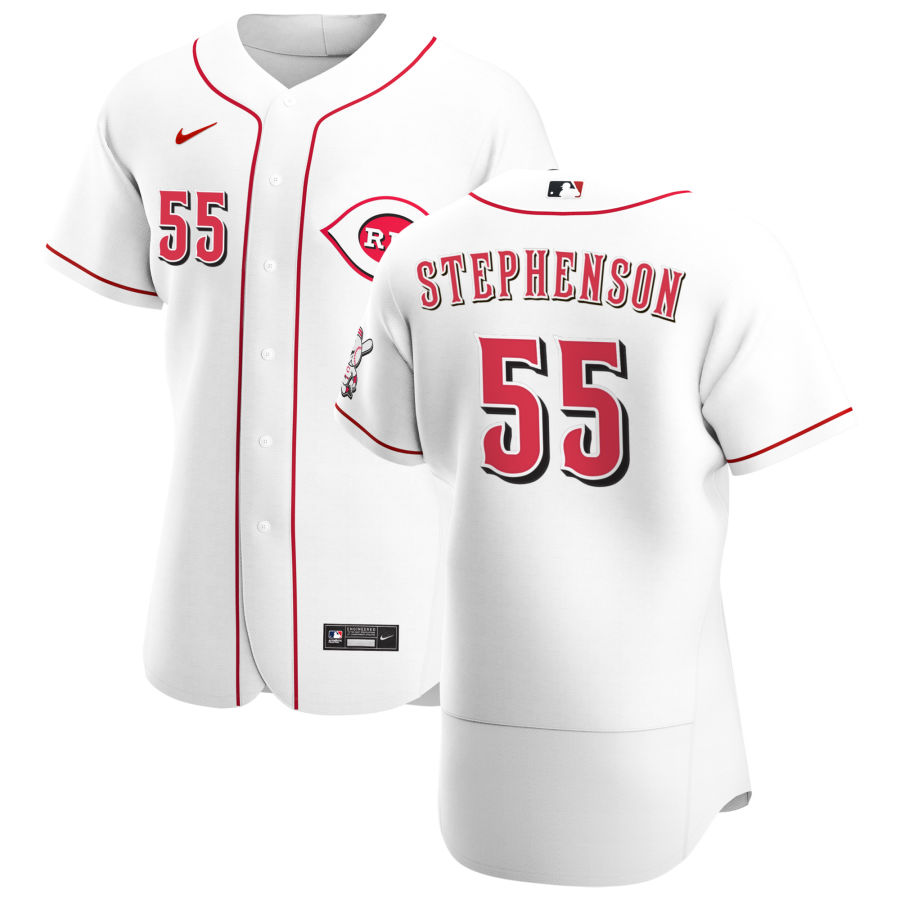 Personalized Cincinnati Reds #55 Robert Stephenson Men’s White Home 2020 Authentic Player MLB Jersey