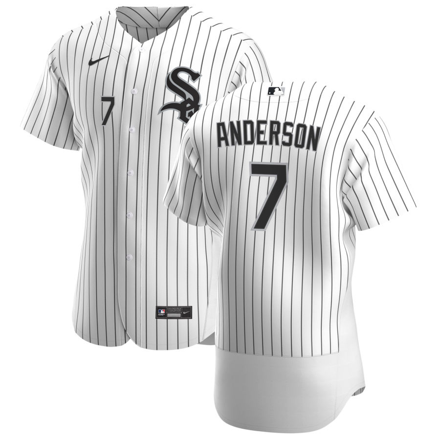 Personalized Chicago White Sox #7 Tim Anderson Men’s White Home 2020 Authentic Player MLB Jersey