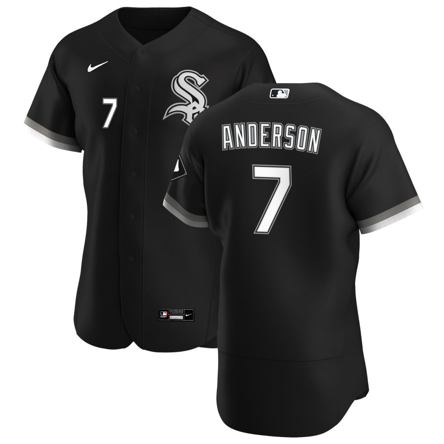 Personalized Chicago White Sox #7 Tim Anderson Men’s Black Alternate 2020 Authentic Player MLB Jersey