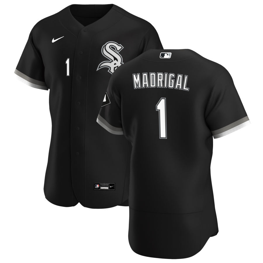 Personalized Chicago White Sox #1 Nick Madrigal Men’s Black Alternate 2020 Authentic Player MLB Jersey