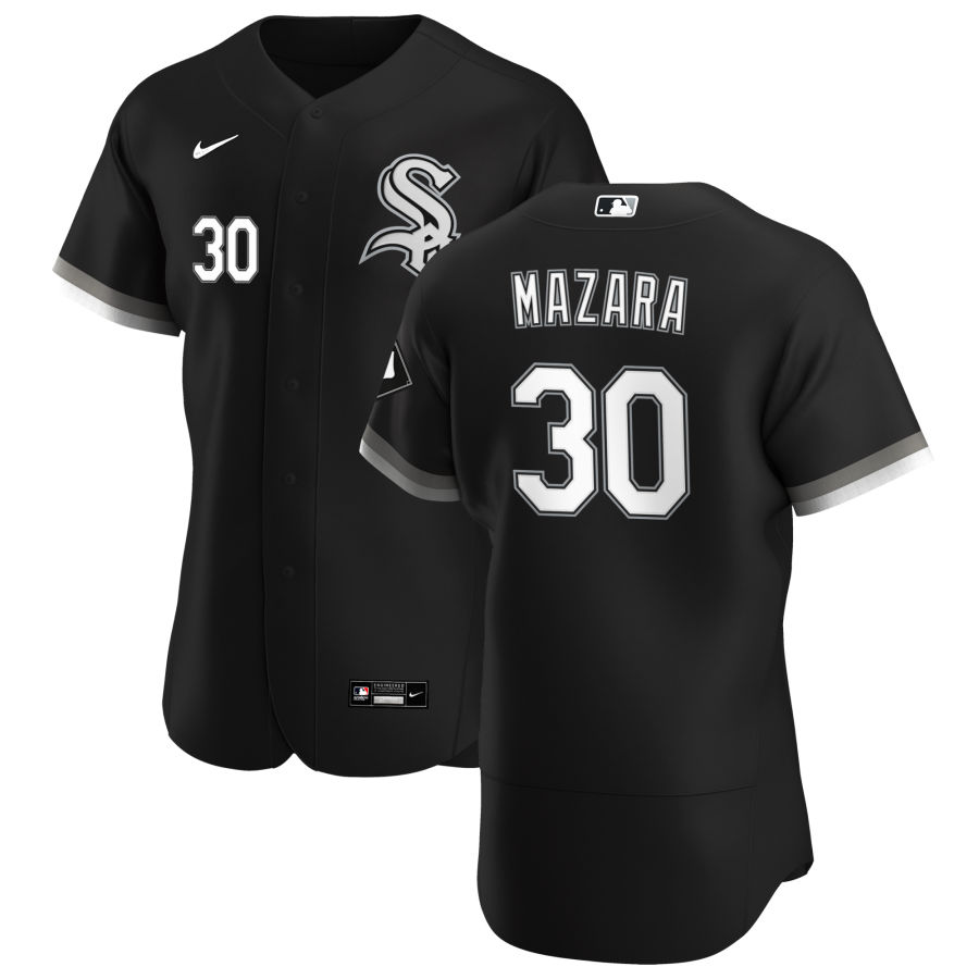 Personalized Chicago White Sox #30 Nomar Mazara Men’s Black Alternate 2020 Authentic Player MLB Jersey
