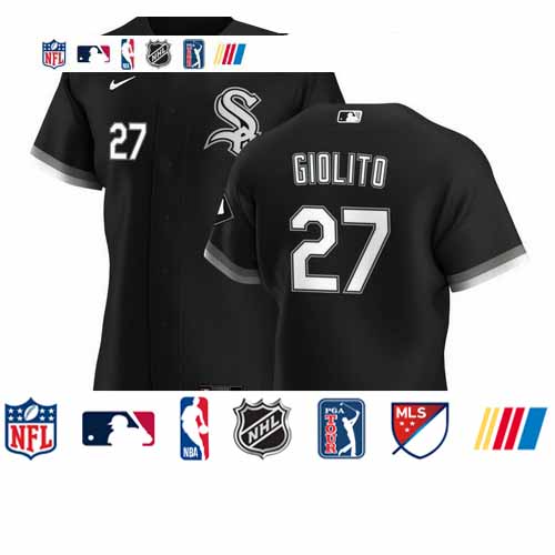 Personalized Chicago White Sox #27 Lucas Giolito Men’s Black Alternate 2020 Authentic Player MLB Jersey
