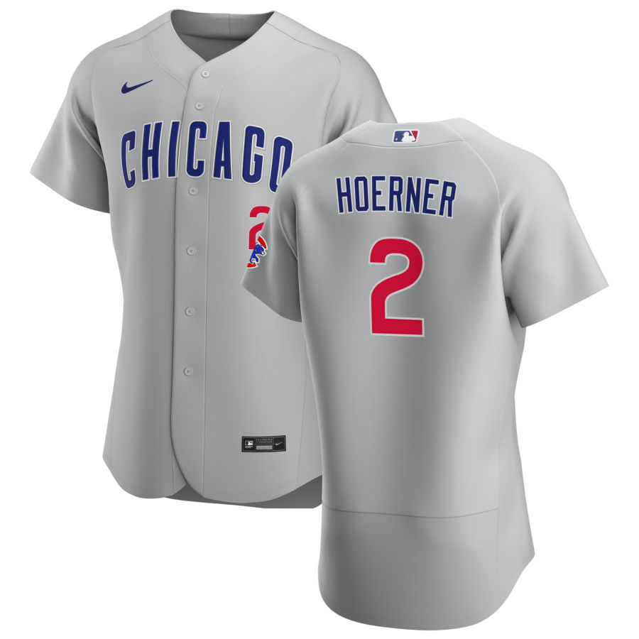 Personalized Chicago Cubs #2 Nico Hoerner Men’s Gray Road 2020 Authentic Team Jersey