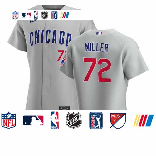 Personalized Chicago Cubs #72 Tyson Miller Men’s Gray Road 2020 Authentic Team Jersey
