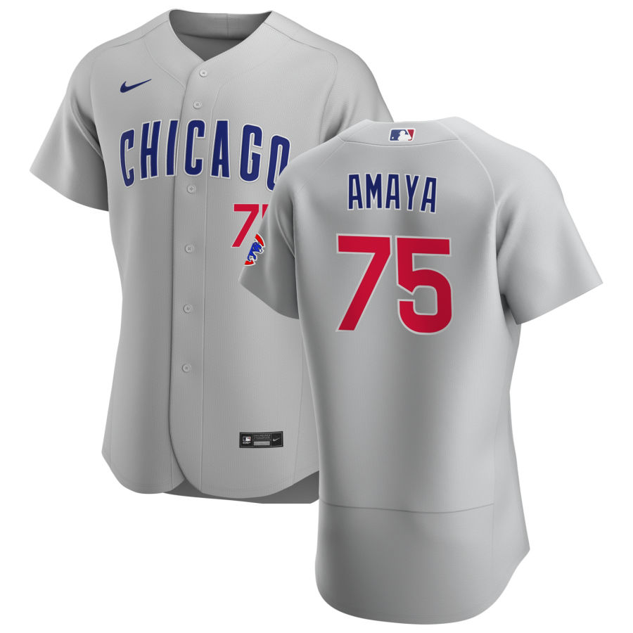 Personalized Chicago Cubs #75 Miguel Amaya Men’s Gray Road 2020 Authentic Team Jersey