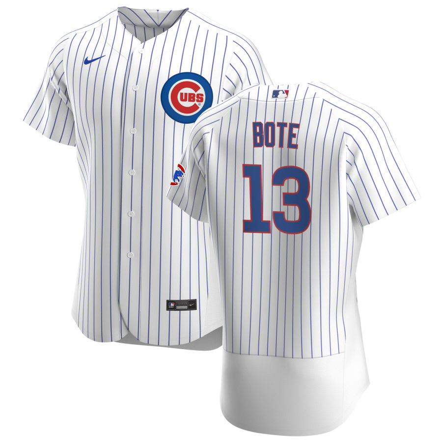 Personalized Chicago Cubs #13 David Bote Men’s White Home 2020 Authentic Player Jersey