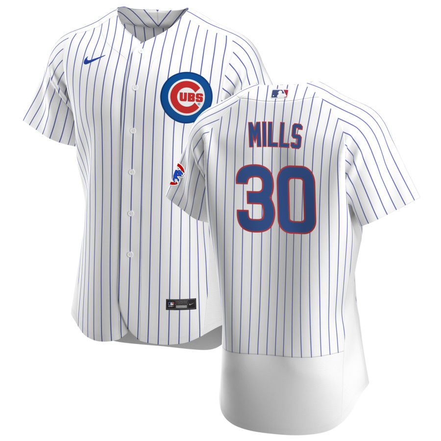 Personalized Chicago Cubs #30 Alec Mills Men’s White Home 2020 Authentic Player Jersey
