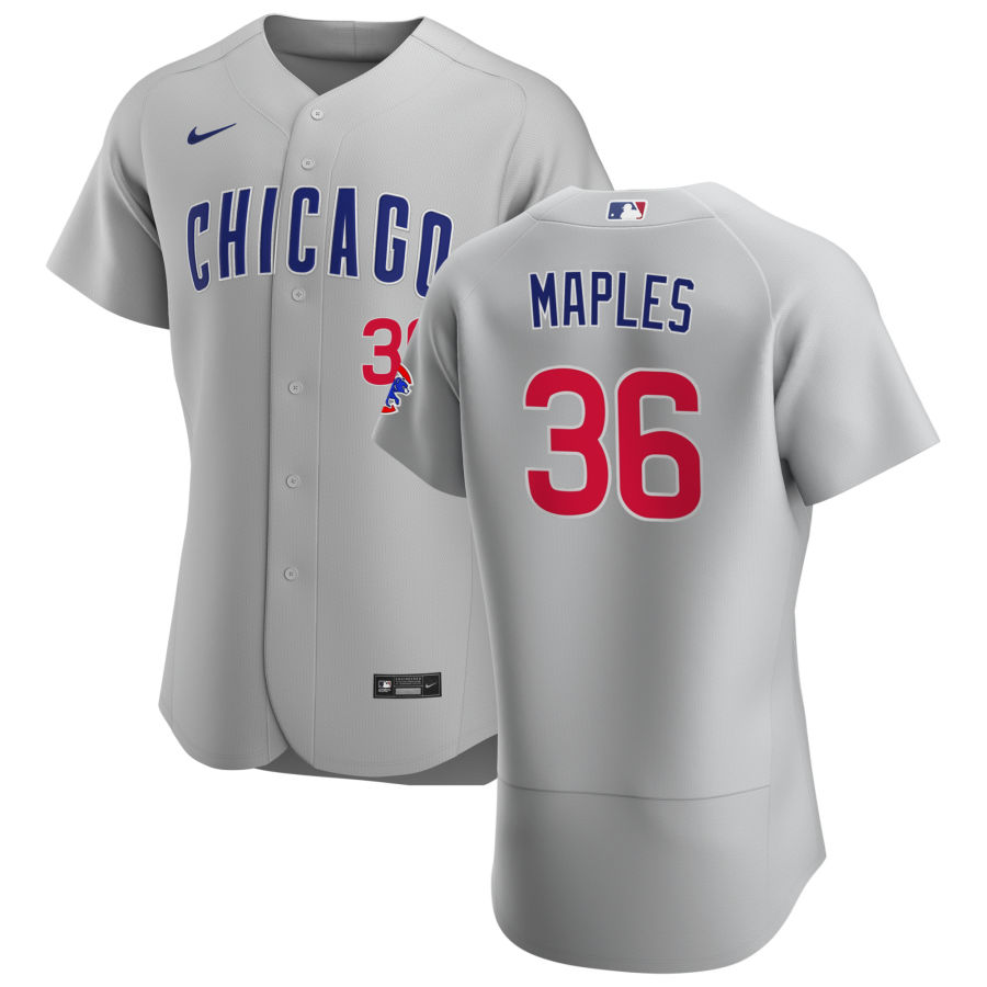 Personalized Chicago Cubs #36 Dillon Maples Men’s Gray Road 2020 Authentic Team Jersey
